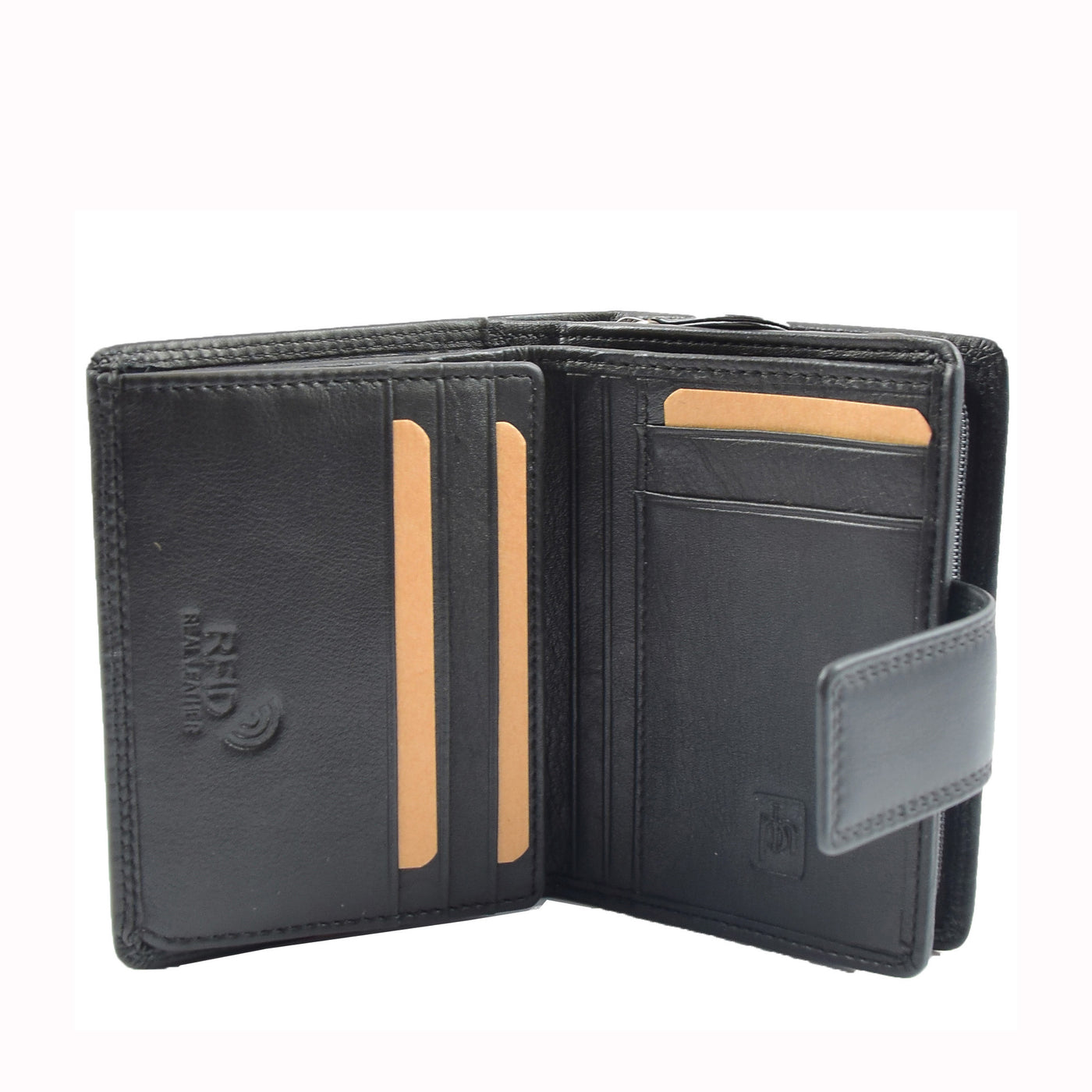 Women's Purse Real Soft Premium Leather Bi Fold HOL1132 Black  (Min Order From 20Pcs)