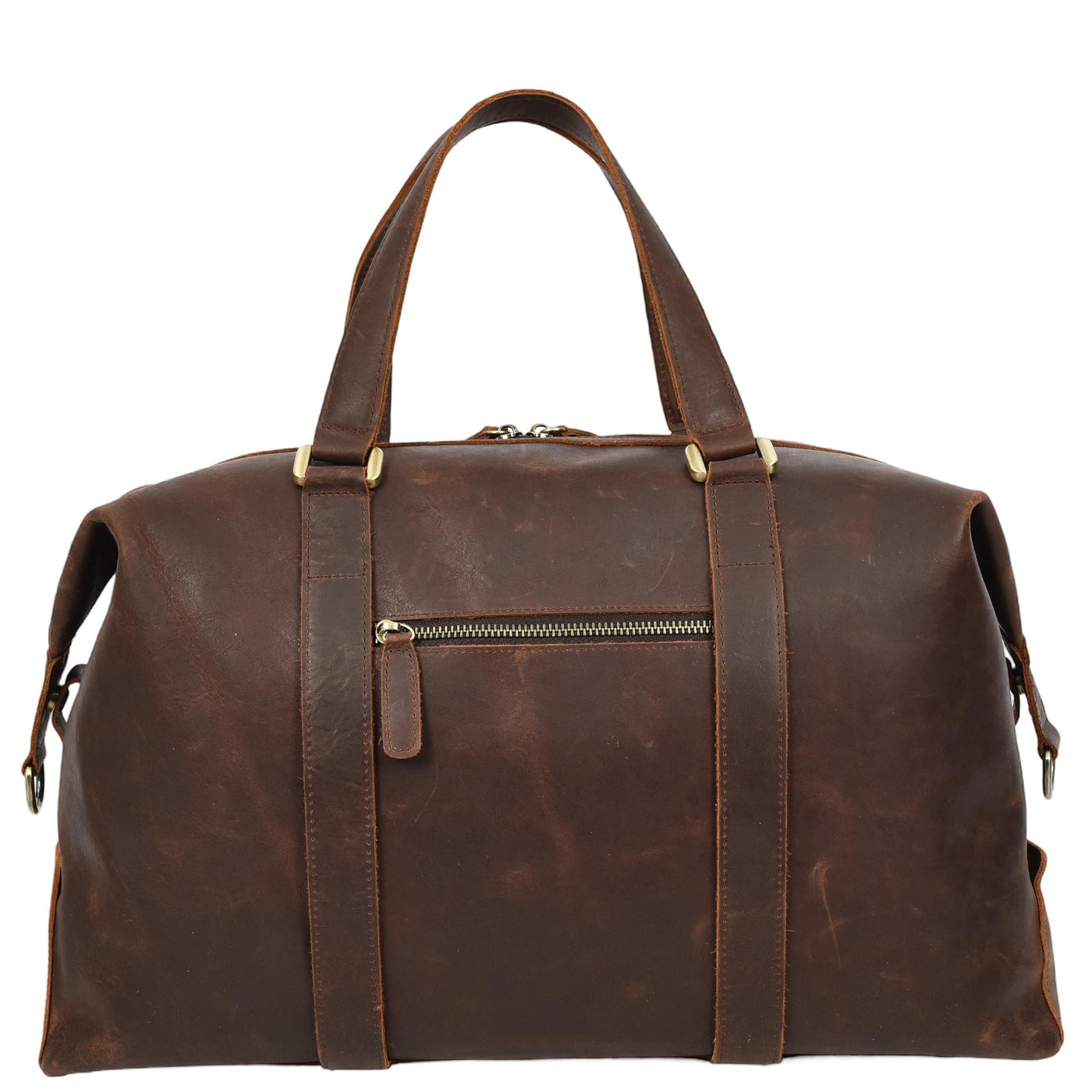 Leather Holdall Weekend Bag Aspen Brown ( Min Order From 10/Pcs )