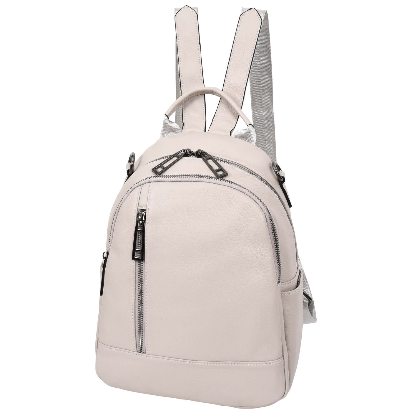 Women's Real Leather Casual Backpack Victoria Off White( Min Order From 10/Pcs )