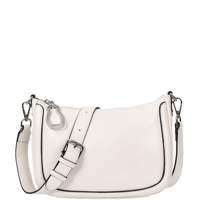 Women's Leather 2-in-1 Cross Body Handbag Aurora White ( Min Order From 10/Pcs )