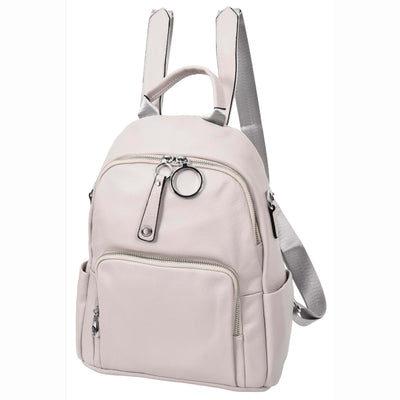Women's Real Leather Casual Backpack Eliza Grey ( Min Order From 10/Pcs )