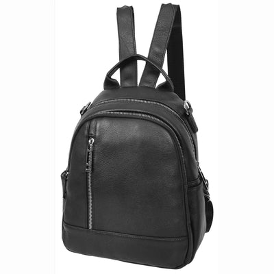 Women's Real Leather Casual Backpack Victoria Black ( Min Order From 10/Pcs )