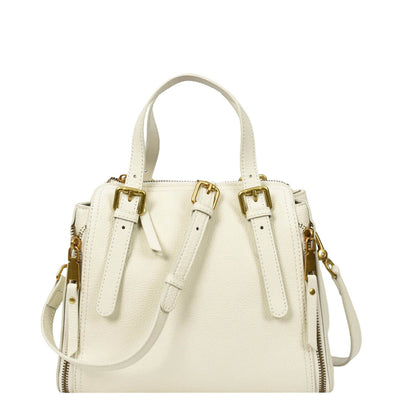 Womens Real Leather Handbag Small Size Top-Handle Style Juniper White (Min Order From 10Pcs)
