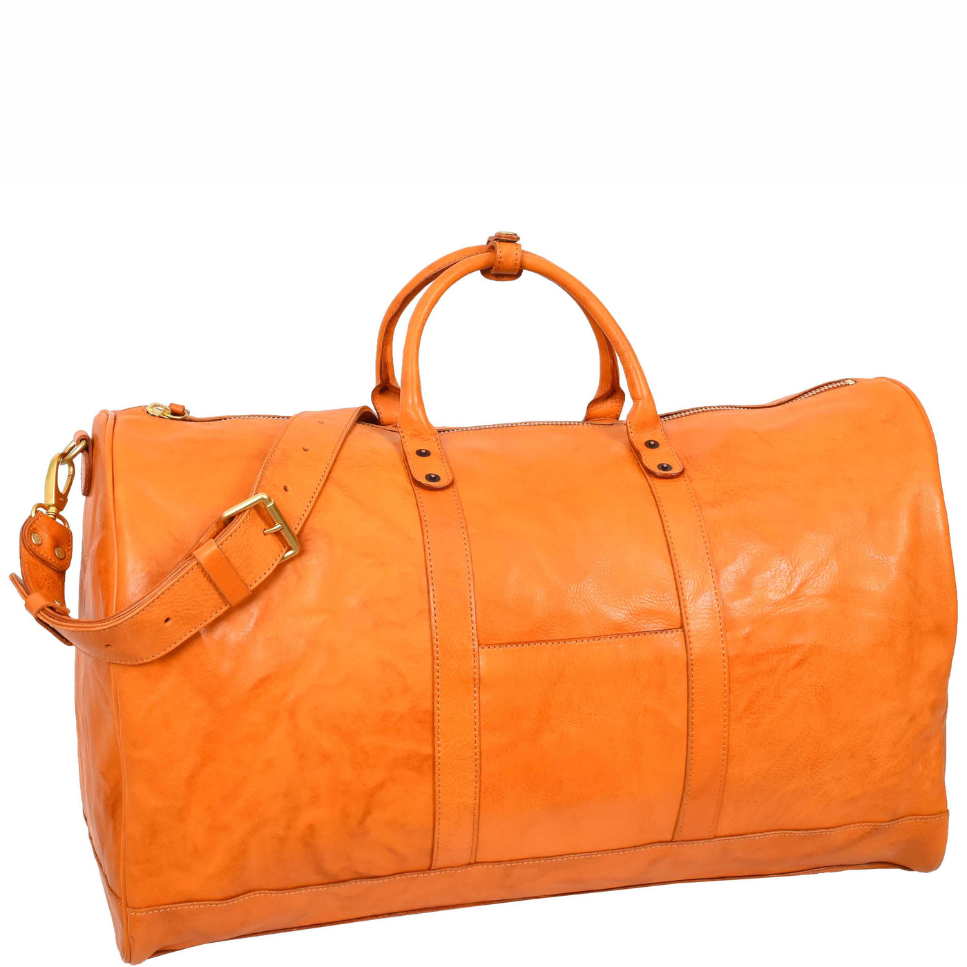 Travel Duffle Bag Genuine Vegetable Leather Large Holdall HOL712 Tan (Min Order From 10Pcs)
