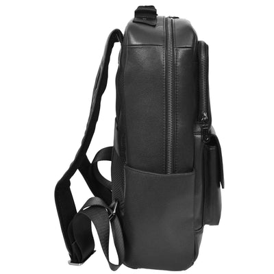 Leather Backpack Classic Laptop Rucksack Clifton Black ( Min Order From 10/Pcs )