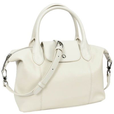 Women's Real Leather Handbag Small Top-Handle Tote Style Quinn White (Min Order From 10Pcs)