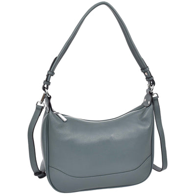Women's Leather Hobo Style Shoulder Bag Daphne Teal  ( Min Order From 10/Pcs )