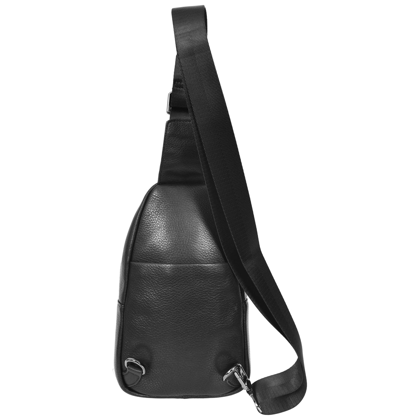 Real Leather Cross Body Chest Bag Phoenix Black (Min Order From 10Pcs)