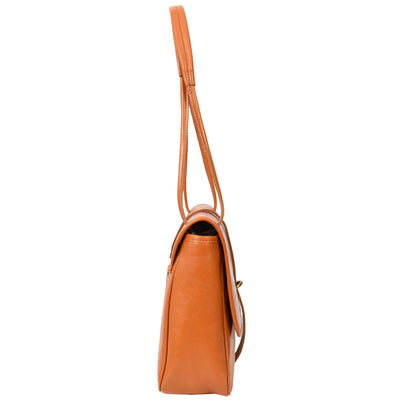 Women's Real Leather Shoulder Bag Classic Mid Size Handbag Simone Tan  (Min Order From 10Pcs)