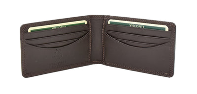 Slim Fold Leather Card Wallet Madrid Brown ( Min Order From 20/Pcs )