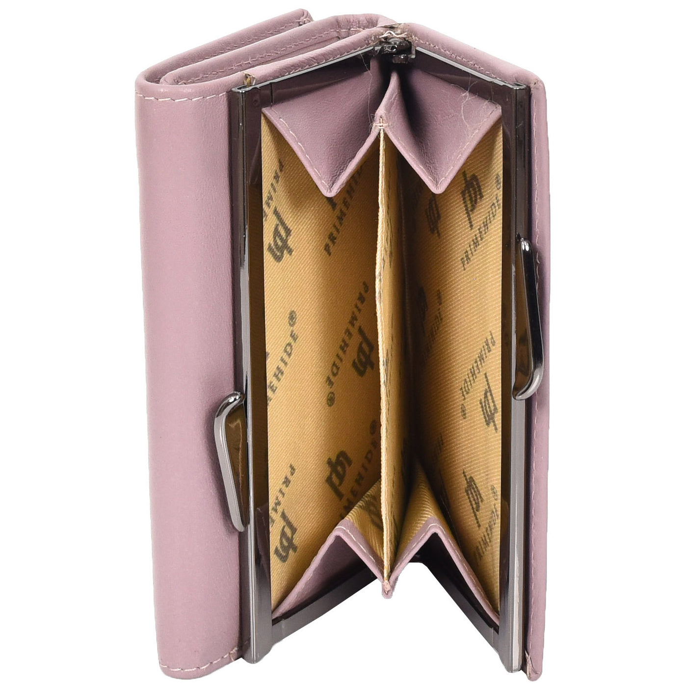 Women's Leather Trifold Metal Frame Purse Small Ravenna  (Min Order From 20Pcs)