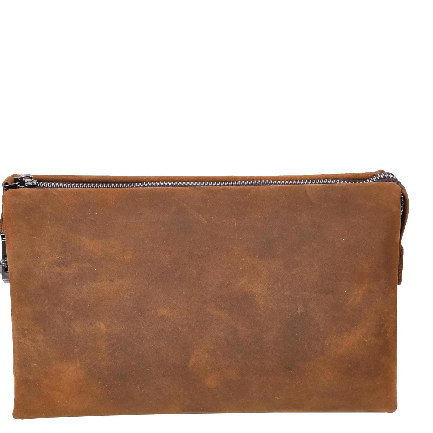 Real Leather Lockable Wrist Bag Thames Tan ( Min Order From 10/Pcs )