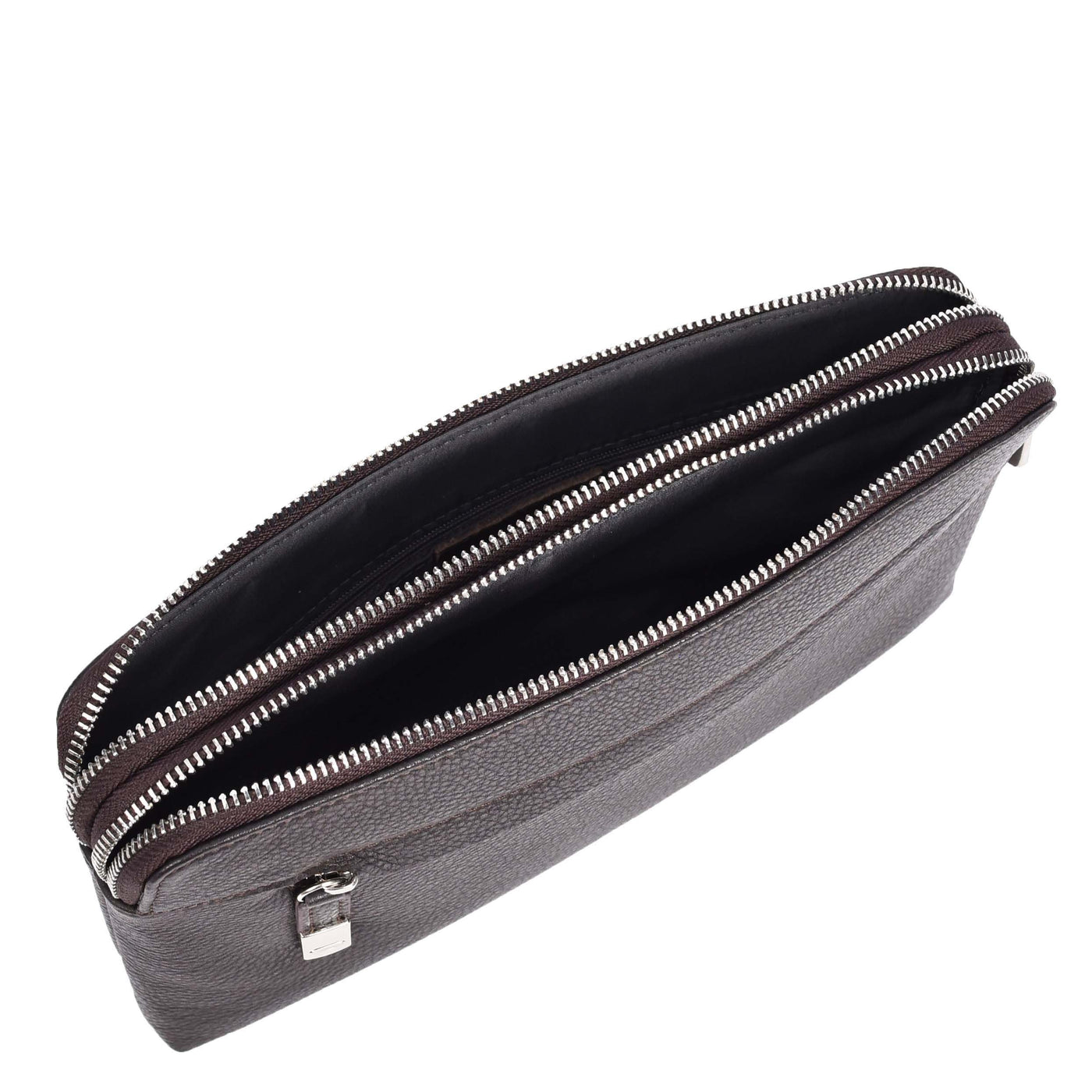 Real Leather Pouch Wrist Bag Stirling Brown ( Min Order From 10/Pcs