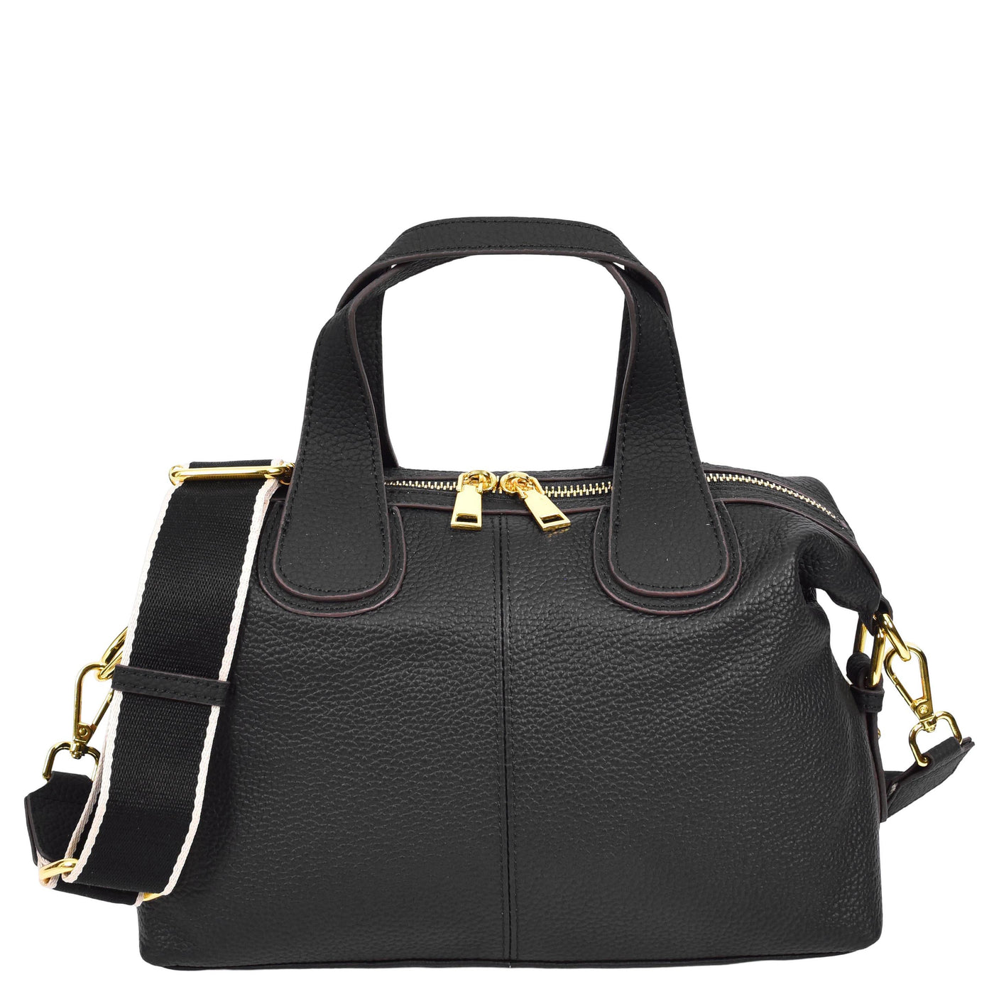 Women's Real Leather Handbag Small Cross Body Shoulder Bag Dahlia Black ( Min Order From 10/Pcs )