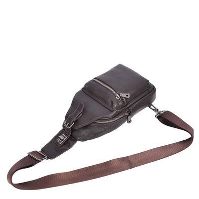 Real Leather Cross Body Chest Bag Phoenix Rusty Brown (Min Order From 10Pcs)