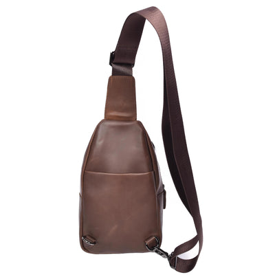 Real Leather Cross Body Chest Bag Phoenix Rusty Brown (Min Order From 10Pcs)