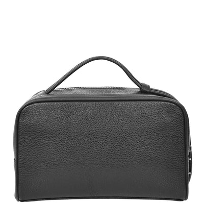 Real Leather Toiletry Wash Bag Alexander Black ( Min Order From 10/Pcs )