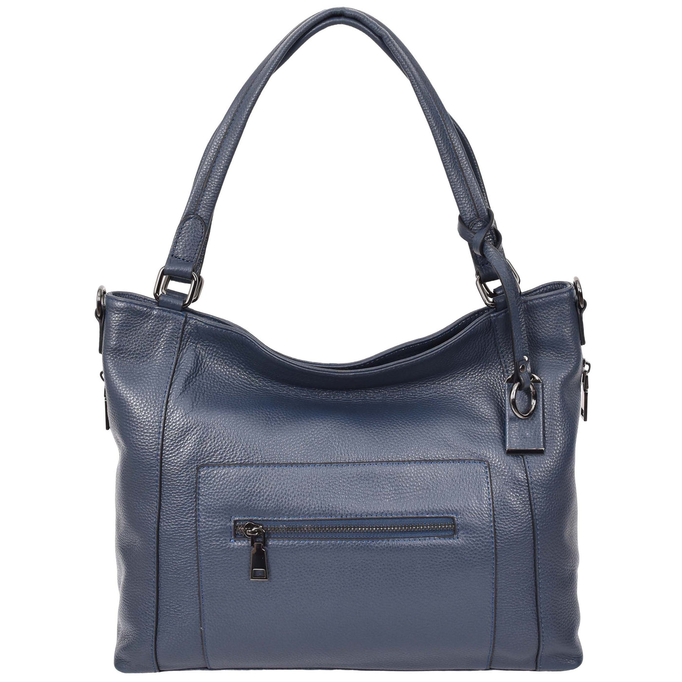 Women's Leather Tote Shoulder Handbag Evelyn Blue  ( Min Order From 10/Pcs )