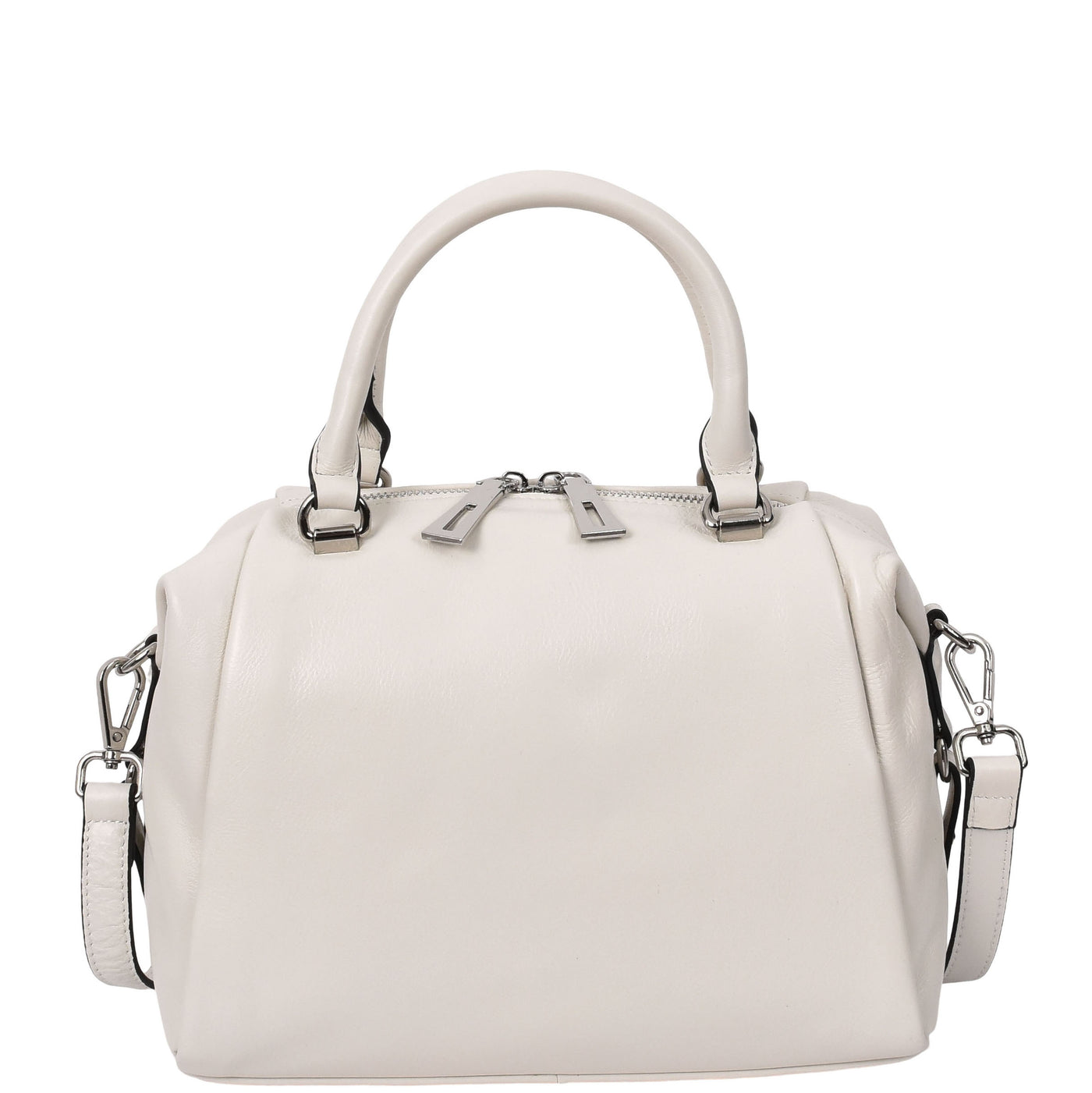 Women's Leather Small Barrel Shape Handbag Luna Gray ( Min Order From 10/Pcs )
