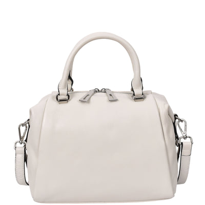 Women's Leather Small Barrel Shape Handbag Luna Gray ( Min Order From 10/Pcs )