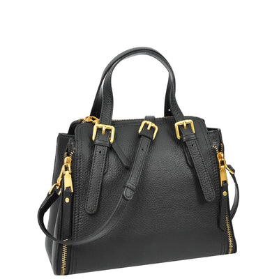 Womens Real Leather Handbag Small Size Top-Handle Style Juniper Black (Min Order From 10Pcs)