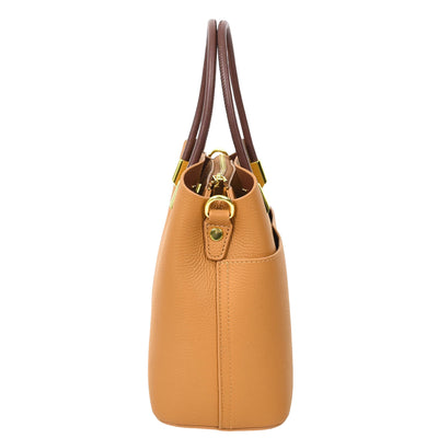 Women's Leather Top Handle Bag Ella Tan (Min Order From 10Pcs)