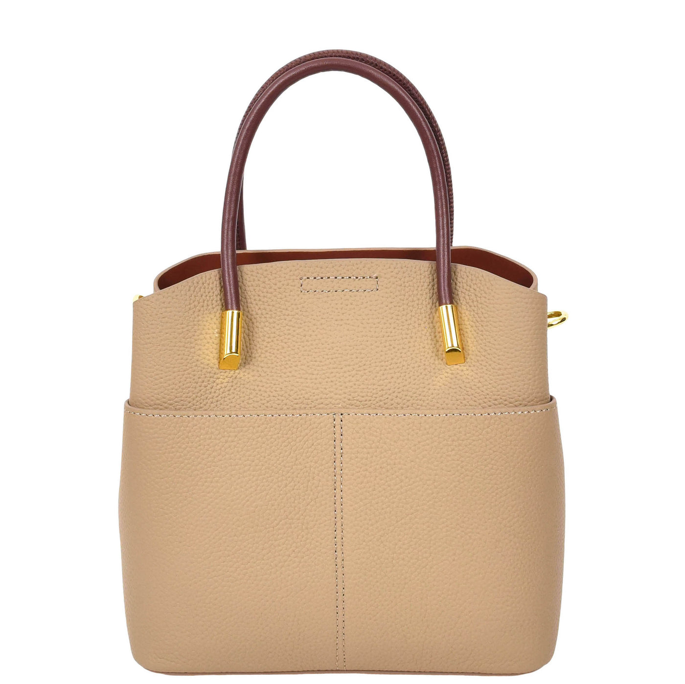 Women's Leather Top Handle Bag Ella Beige ( Min Order From 10/Pcs )