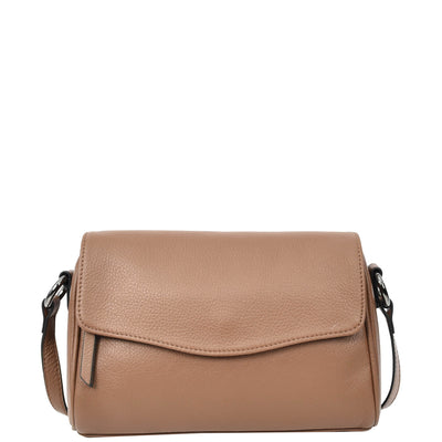 Womens Real Leather Cross Body Bag Small Organiser Classic Style Colette Brown (Min Order From 10Pcs)