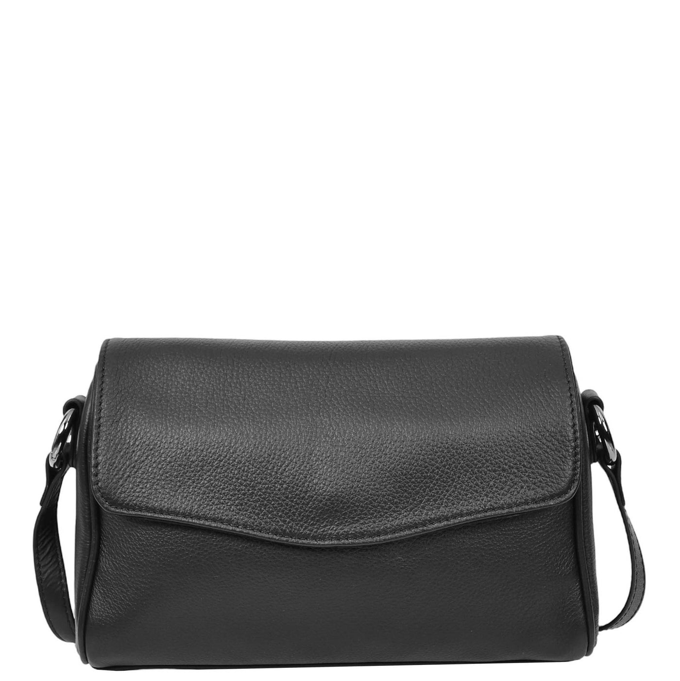 Womens Real Leather Cross Body Bag Small Organiser Classic Style Colette Black (Min Order From 10Pcs)