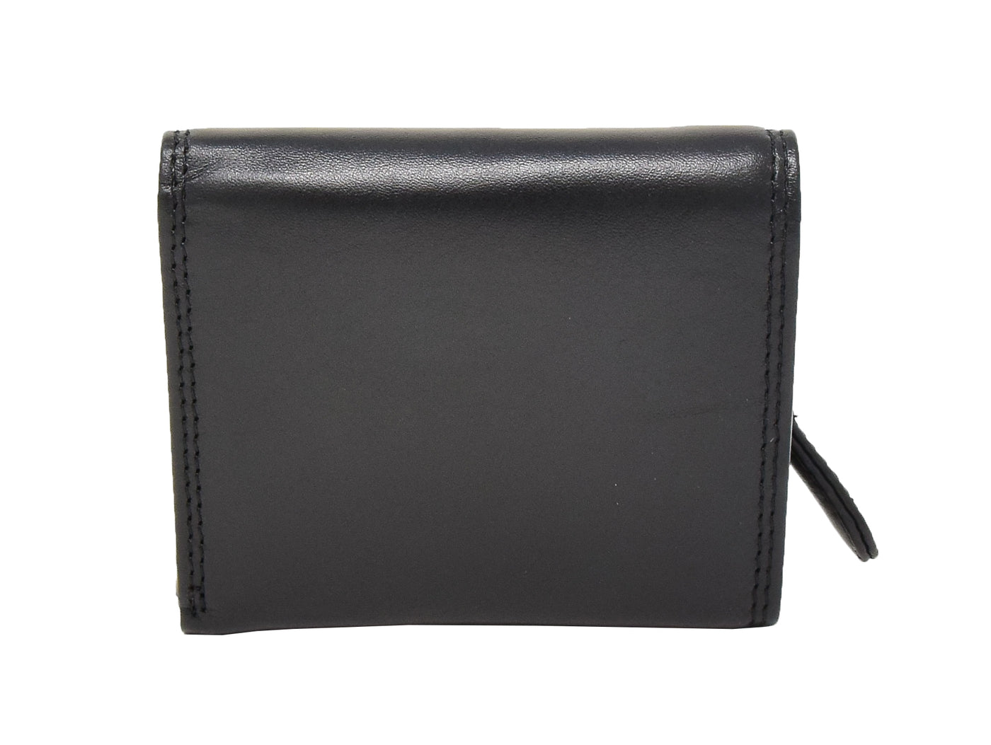 Womens Small Trifold Leather Purse Carmel Black (Min Order From 20Pcs)