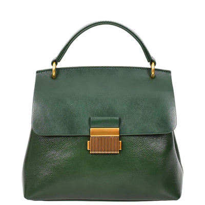 Womens Real Leather Small Handbag Gabriella Green (Min Order From 10Pcs)