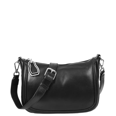 Women's Leather 2-in-1 Cross Body Handbag Aurora Black ( Min Order From 10/Pcs )
