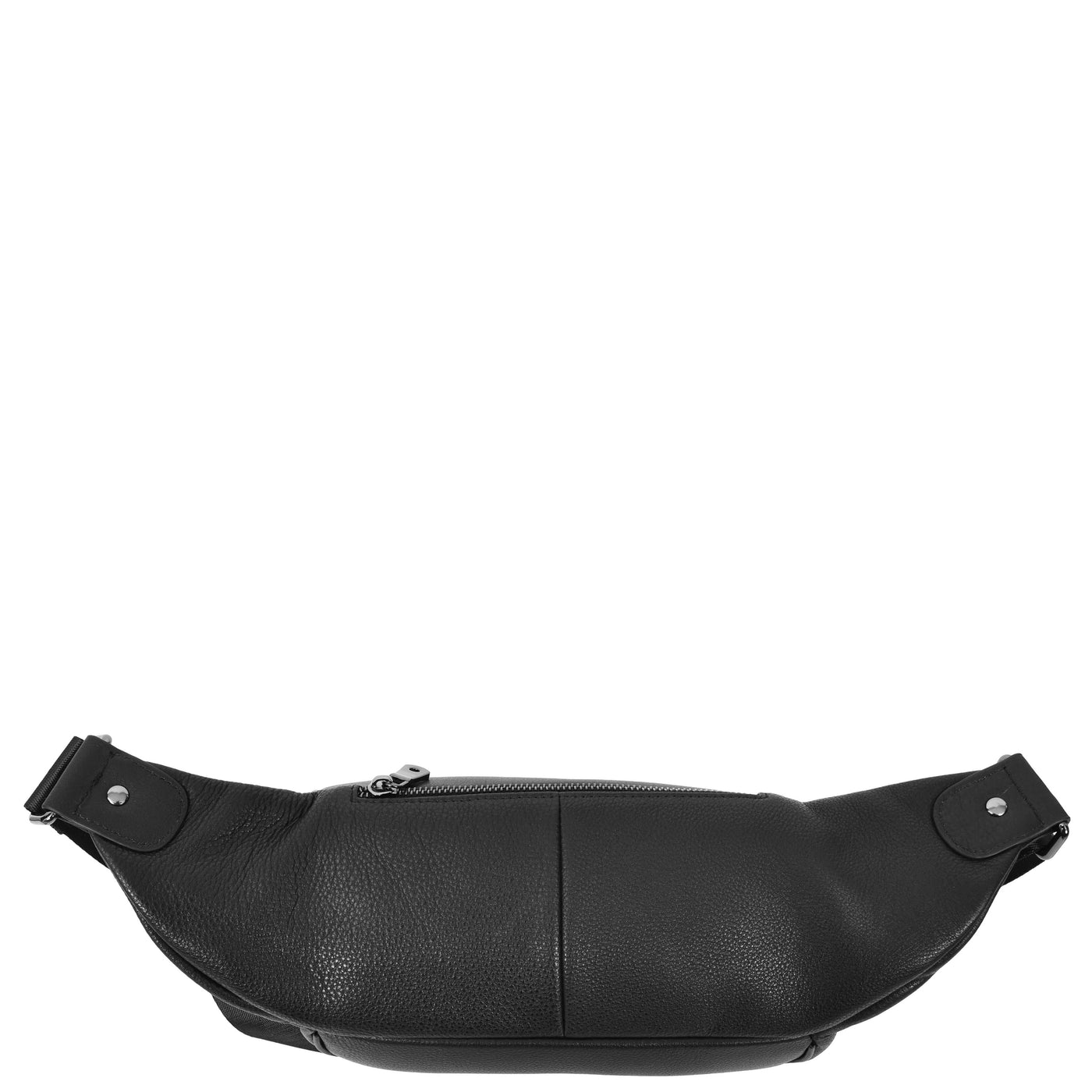 Real Leather Bum Bag Milan Black (Min Order From 10Pcs)