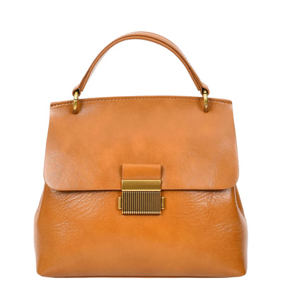 Womens Real Leather Small Handbag Gabriella Tan (Min Order From 10Pcs)