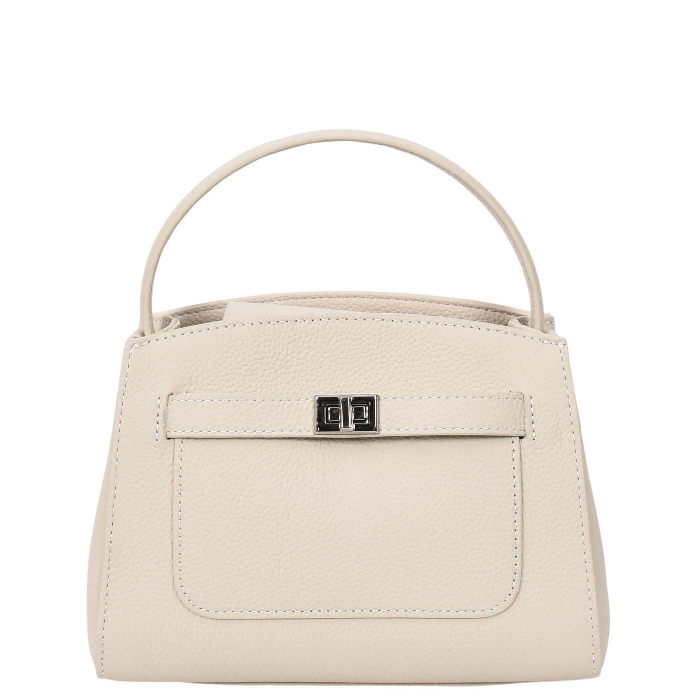 Women's Leather Top Handle Small Bag Lydia Off White    ( Min Order From 10/Pcs )