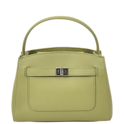 Women's Leather Top Handle Small Bag Lydia  Olive  ( Min Order From 10/Pcs )