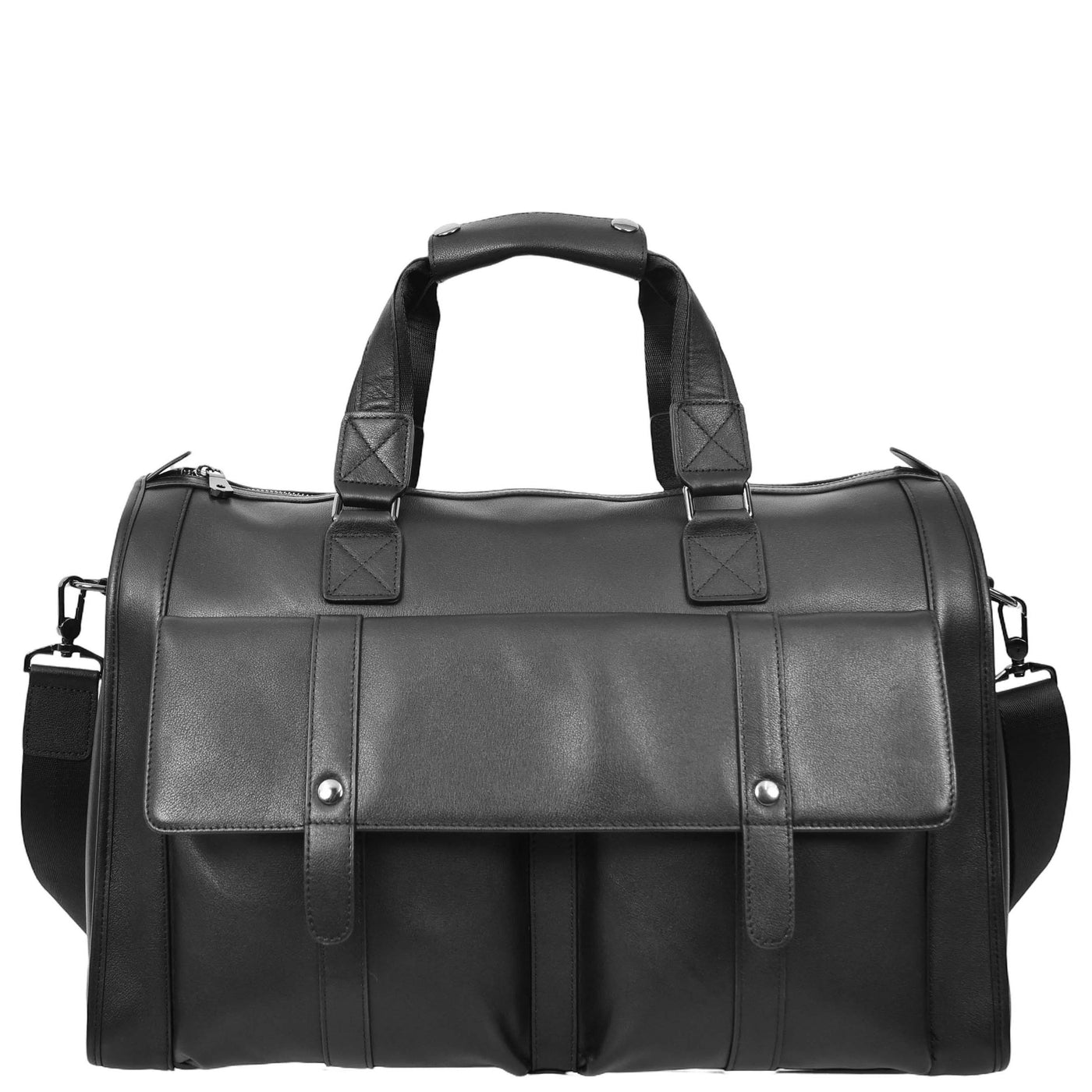 Leather Holdall Large Size Weekend Bag Wellington Black (Min Order From 10Pcs)