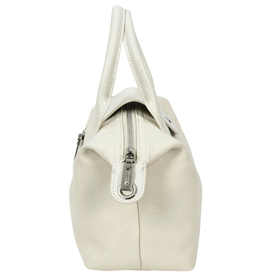 Women's Real Leather Handbag Small Top-Handle Tote Style Quinn White (Min Order From 10Pcs)