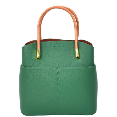 Women's Leather Top Handle Bag Ella Green (Min Order From 10Pcs)