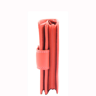 Women's Purse Real Soft Premium Leather Bi Fold HOL1132 ROSE  (Min Order From 20Pcs)