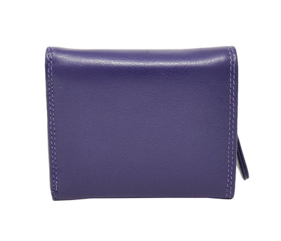 Womens Small Trifold Leather Purse Carmel Purple (Min Order From 20Pcs)
