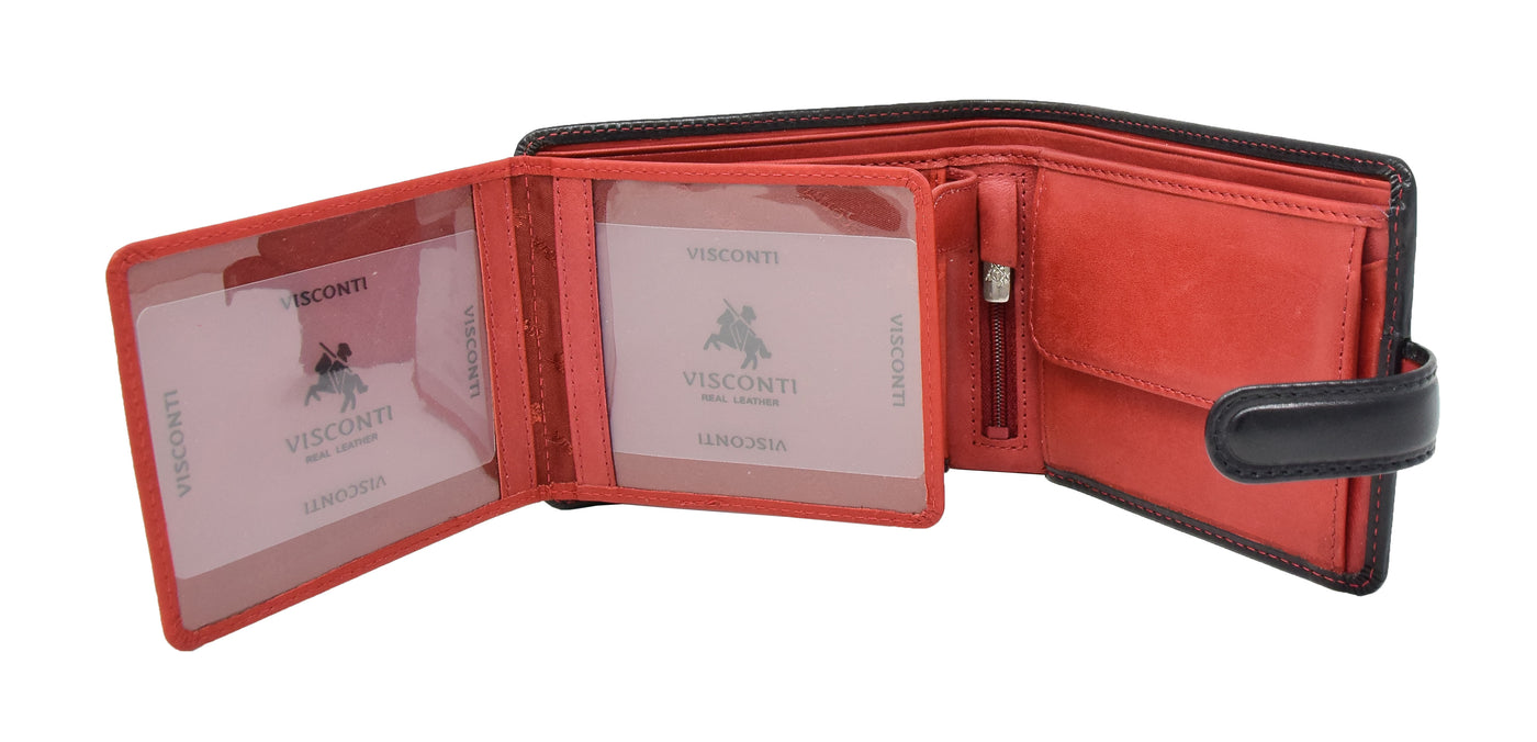 Mens Premium Leather Two Tone Wallet Hobart Black ( Min Order From 20/Pcs }