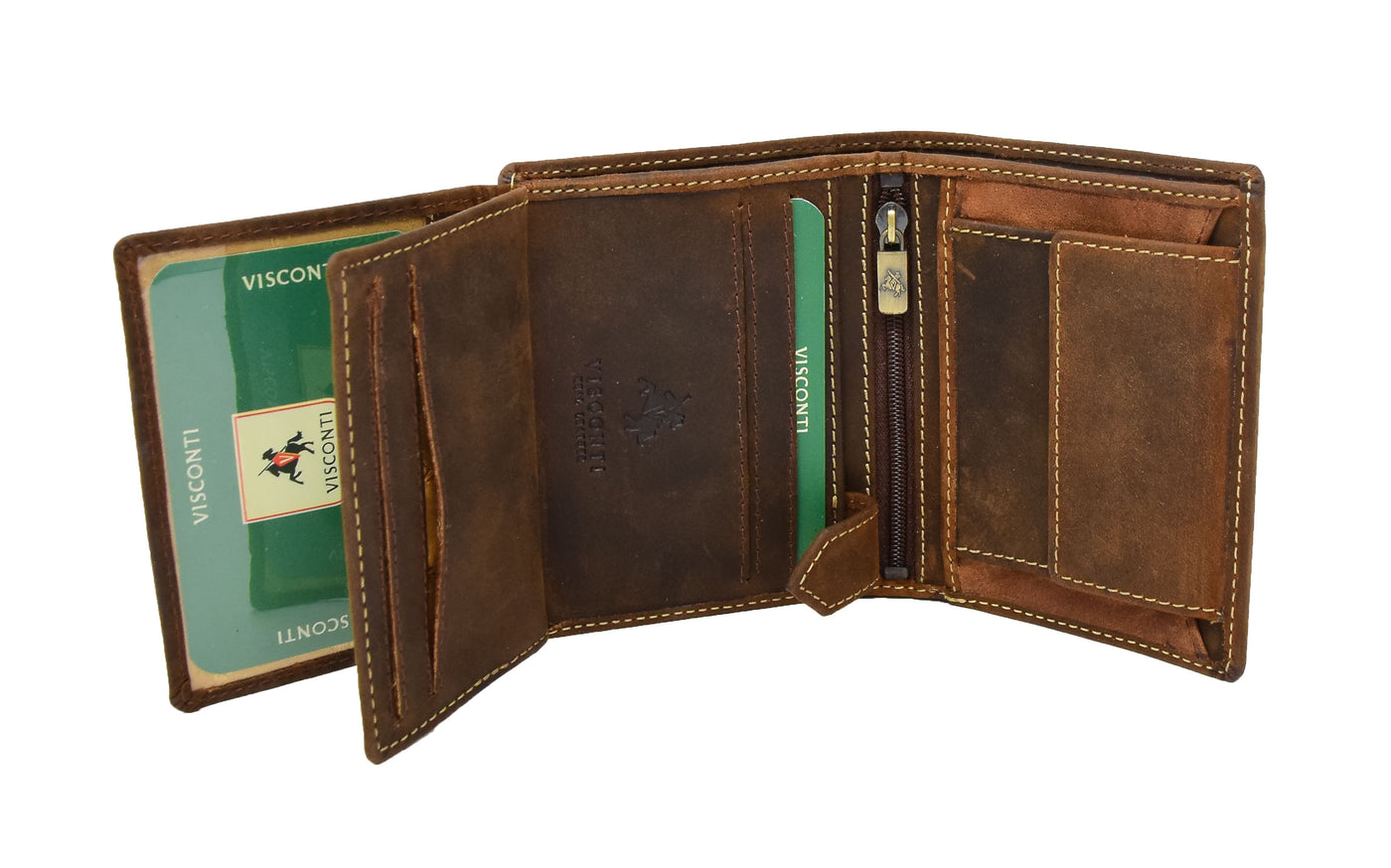 Mens Bifold Vintage Leather Wallet Vienna Tan ( Min Order From 20/Pcs )