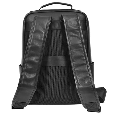 Leather Backpack Classic Laptop Rucksack Clifton Black ( Min Order From 10/Pcs )