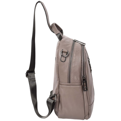 Women's Real Leather Casual Backpack Victoria Grey ( Min Order From 10/Pcs )