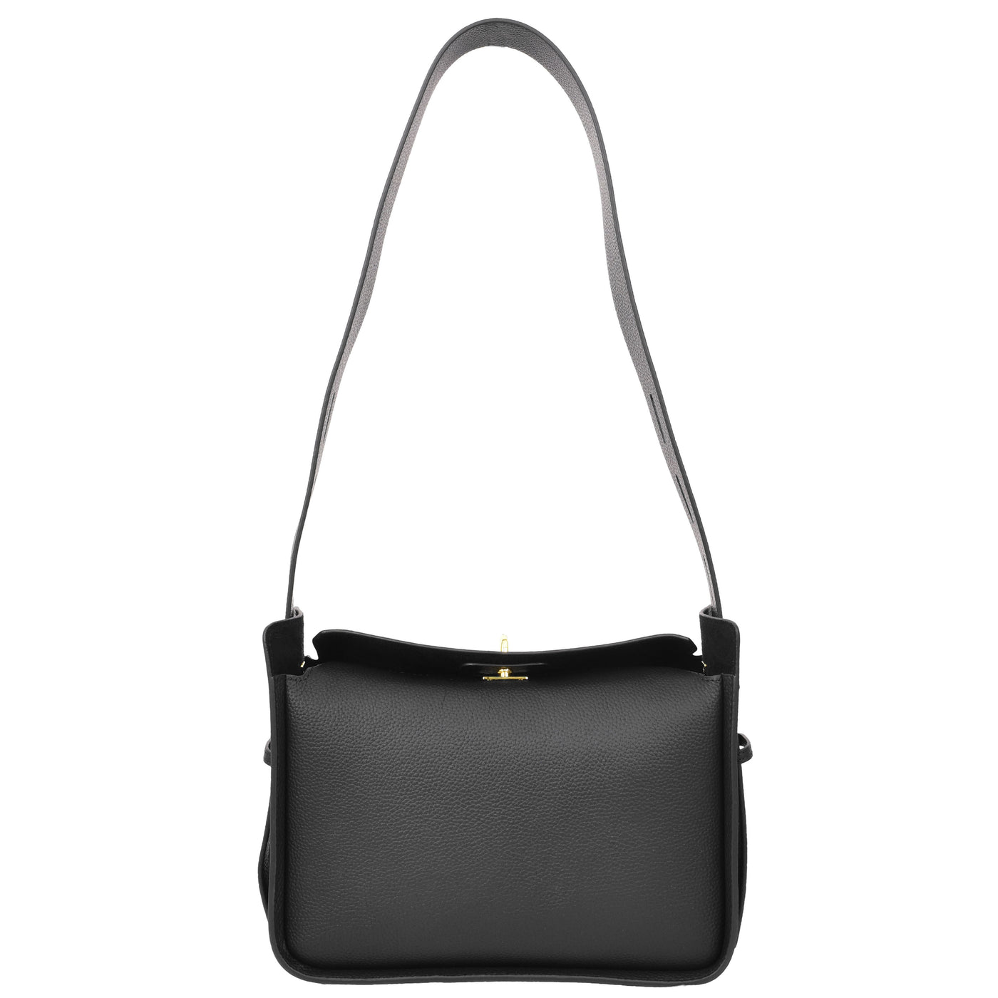 Women's Real Leather Classic Shoulder Bag Penelope Black ( Min Order From 10/Pcs )