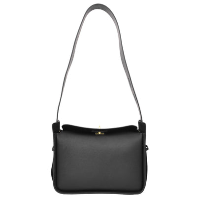 Women's Real Leather Classic Shoulder Bag Penelope Black ( Min Order From 10/Pcs )