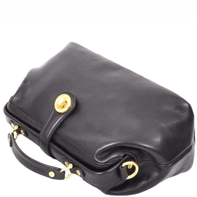 Women's Real Leather Bag Doctor Handbag HOL848 Black (Min Order From 10/Pcs)