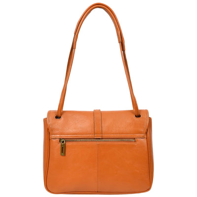 Women's Real Leather Shoulder Bag Classic Mid Size Handbag Simone Tan  (Min Order From 10Pcs)