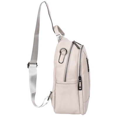 Women's Real Leather Casual Backpack Victoria Off White( Min Order From 10/Pcs )